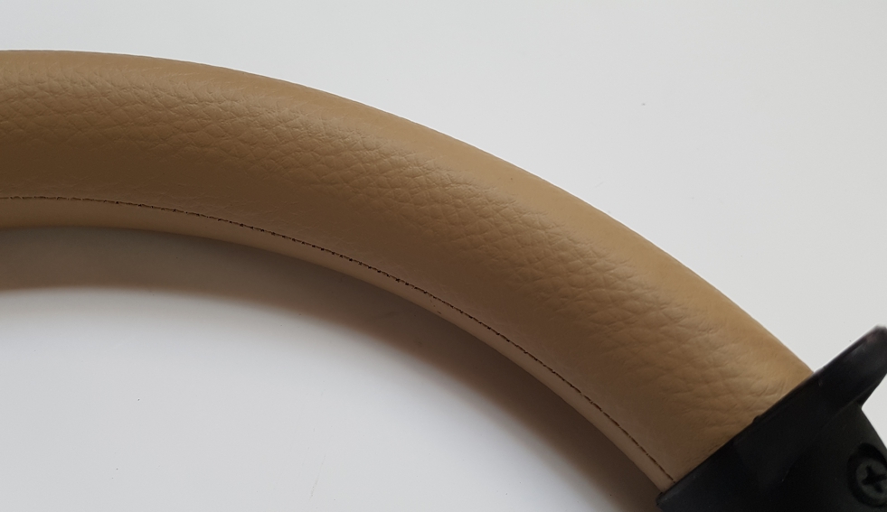 ND_ rukojeť na kočárek potažená Eco kůží - béžová  46cm madlo