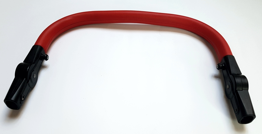 ND_ rukojeť na kočárek potažená Eco kůží s klouby - červená 46cm madlo