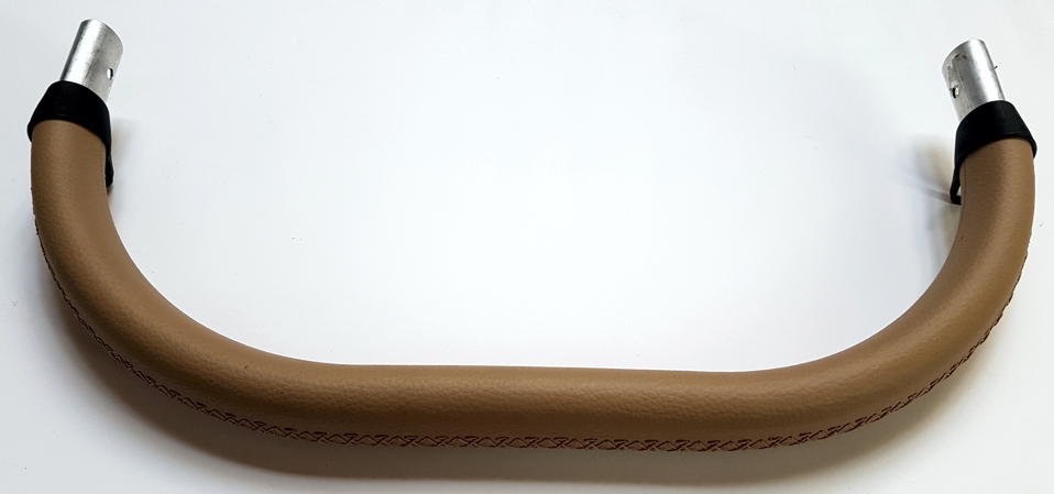 ND_ rukojeť na kočárek potažená Eco kůží s klouby - béžová LUX 46cm madlo