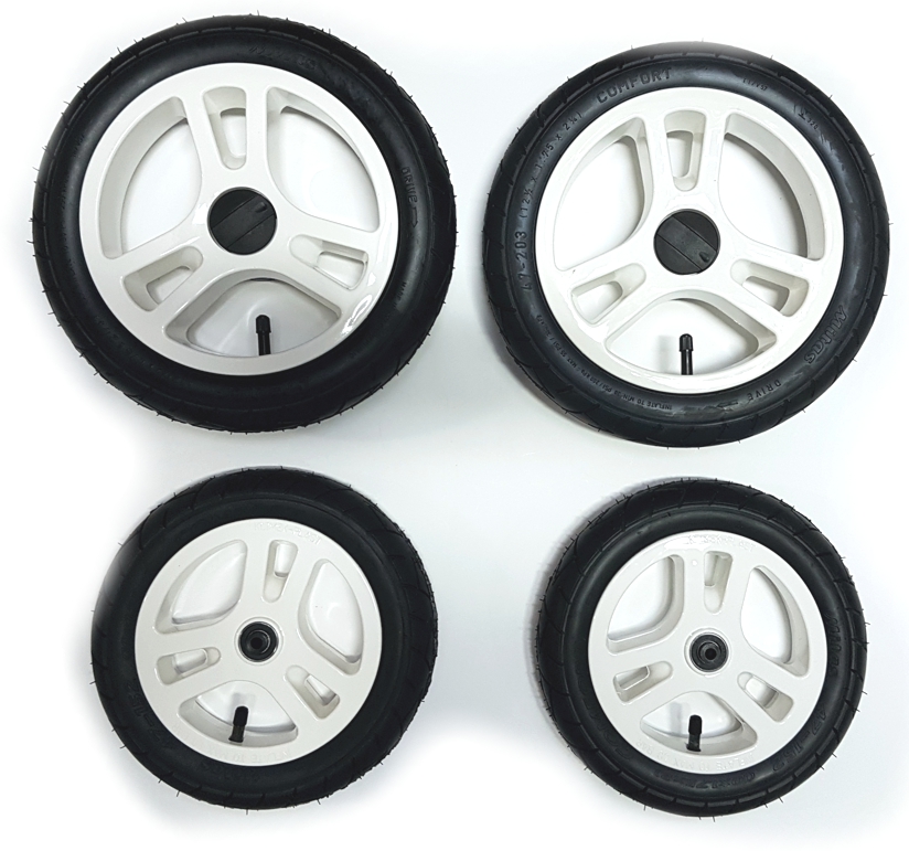 ND_sada kol na kočárek Euforie - bílé - nafukovací   euforia