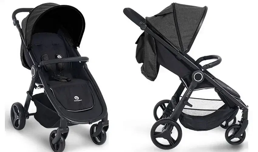 ND_madlo na kočárek Street - Petite&Mars nacvakávací - černé