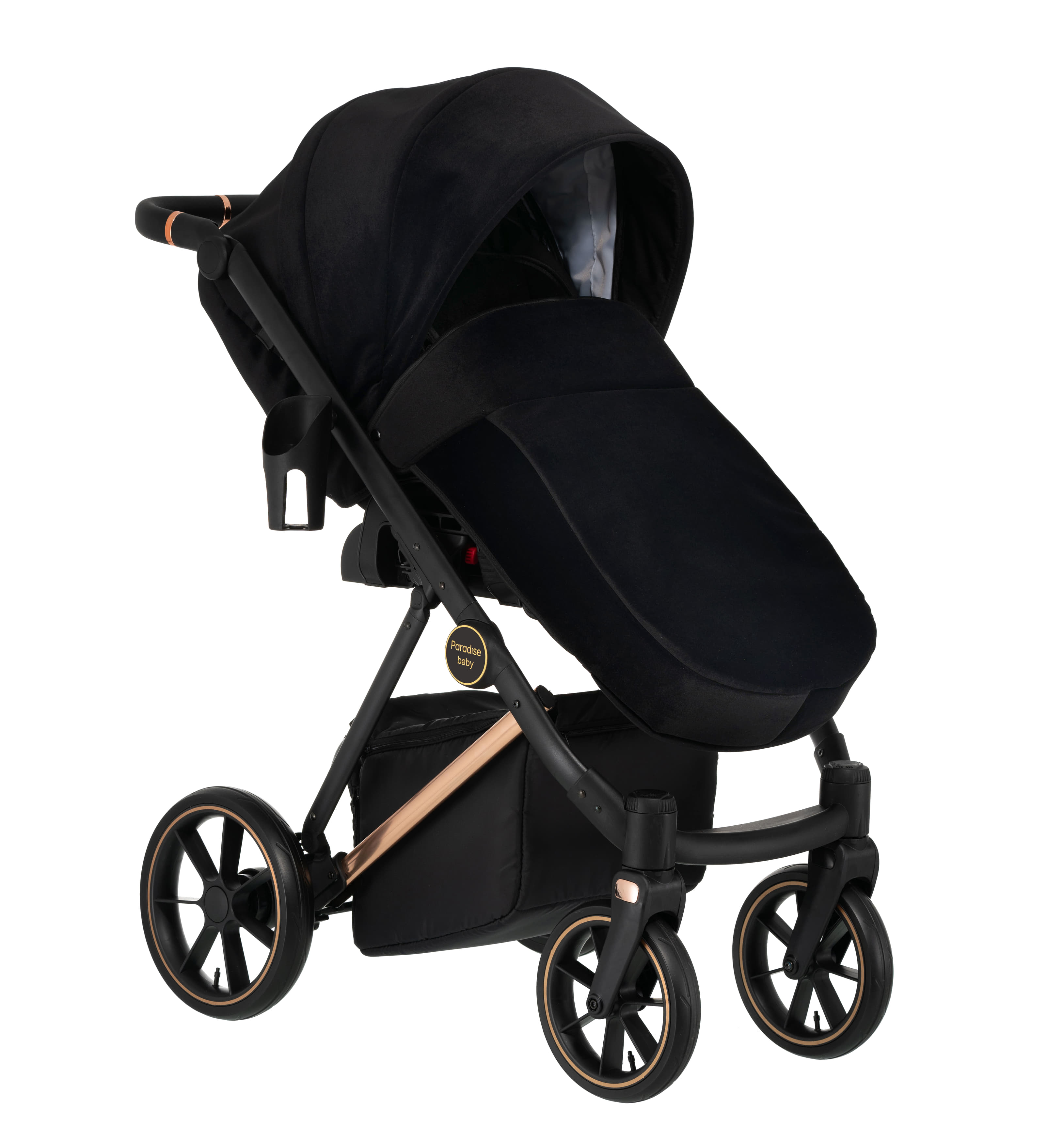 Kombinovaný kočárek Paradise Baby VR velur - black 03