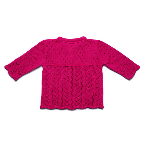 Dívčí pletený svetřík Sunny - malinový