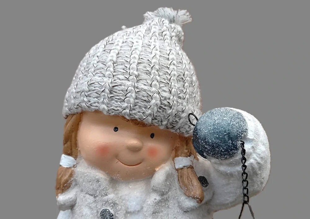 Dekorace- Holka ve vestě s LED lucernou