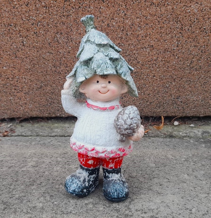 Dekorace-  Děti stojící lístková čepička 