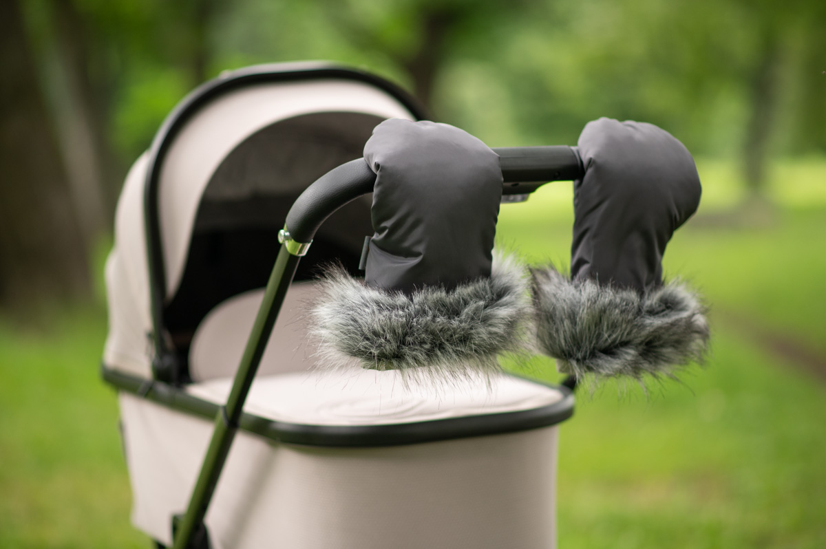 Zimní nepromokavé rukavice na kočárek FINGER -graphite