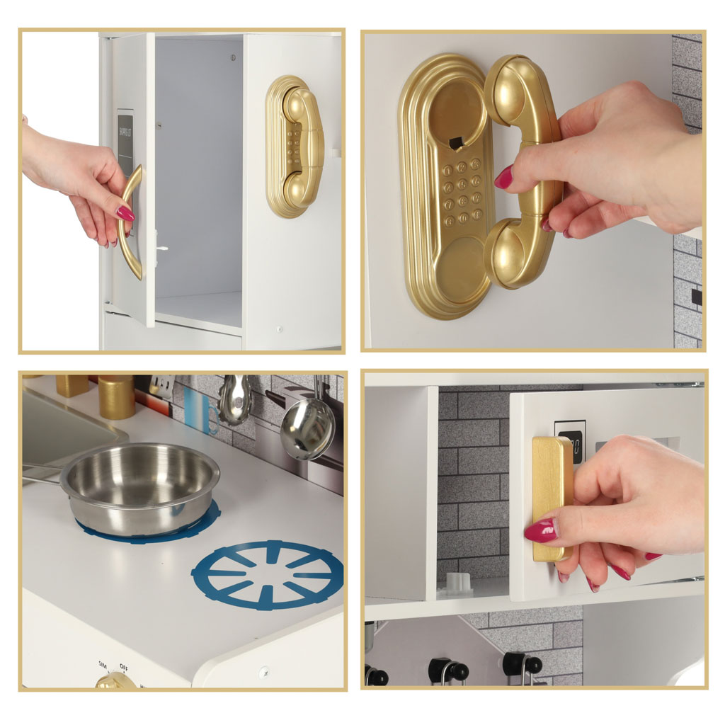 DŘEVĚNÁ KUCHYŇKA PRO DĚTI S LEDNICÍ 80 CM