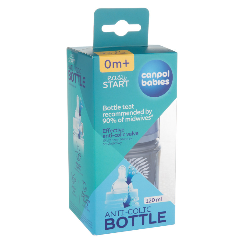 Canpol babies Antikoliková lahev EasyStart GOLD 120ml modrá