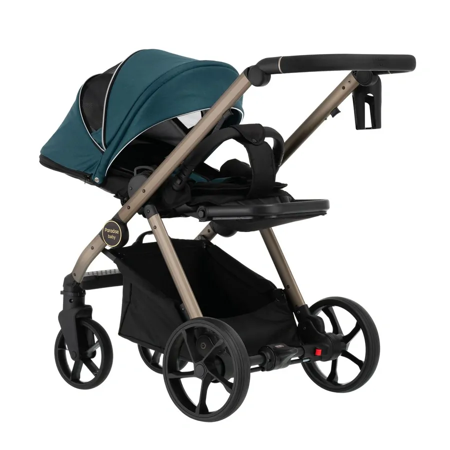 Travel system kočárek Paradise Baby RX 09 šedo-zelená
