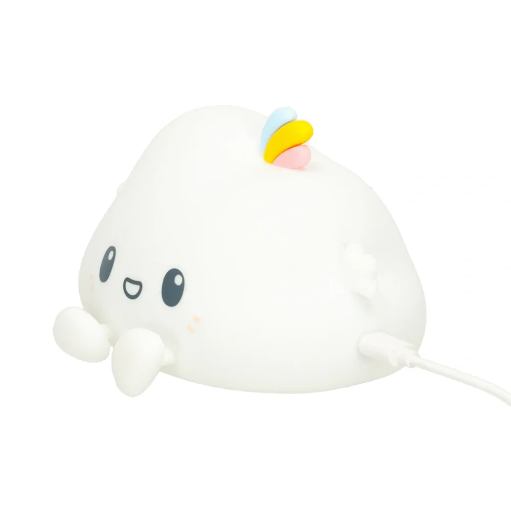 BÍLÁ SILIKONOVÁ LED NOČNÍ LAMPIČKA MRÁČEK SB