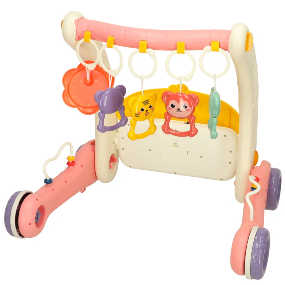 Vzdělávací podložka posunovací chodítko s klavírem 2v1 Bibi-inn růžová