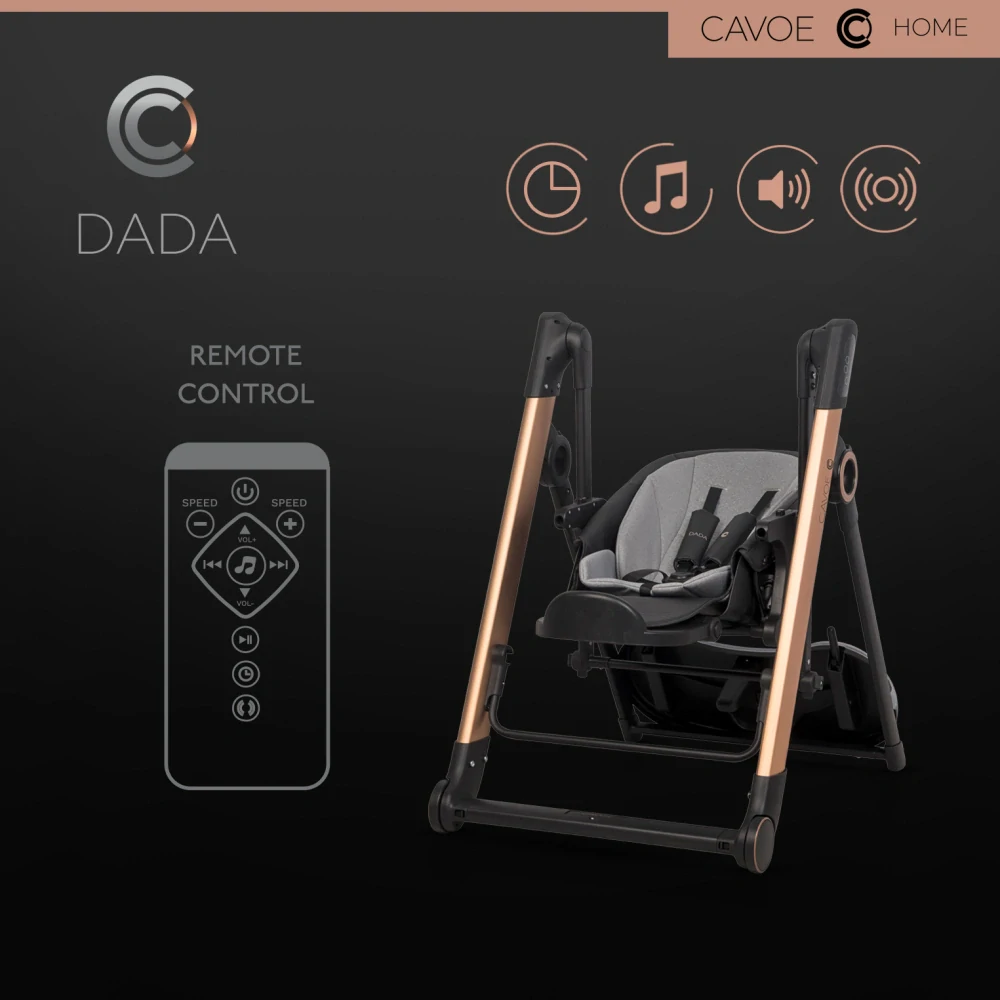 Elektrické houpátko a jídelní židlička Cavoe Dada Meteorite 2v1