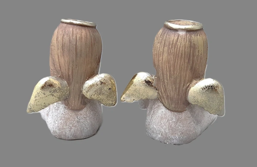 Anděl sedící šedé šaty 2 druhy