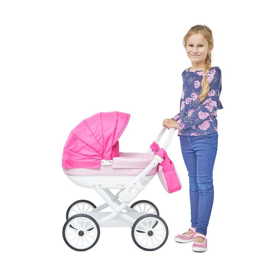 kočárek pro panenky Jasmine Kids Elegance pink