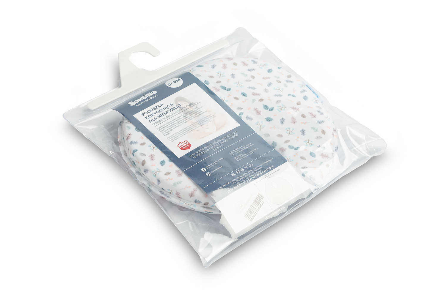 Ergonomický, tvarující polštářek pro miminko - Lístky