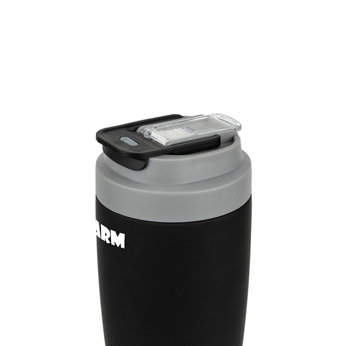 Cestovní termo hrnek se silikonovým pítkem na studené nápoje a výlevkou na horké nápoje NAVA"We Care", černá 500ml