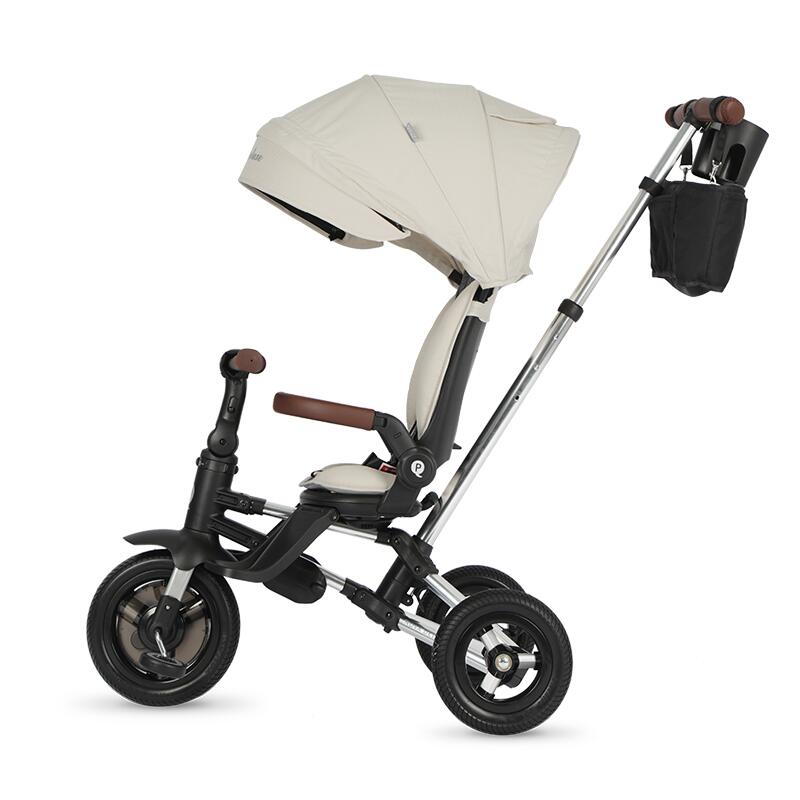 Qplay Nova Deluxe multifunkční skládací tříkolka s příslušenstvím ecru