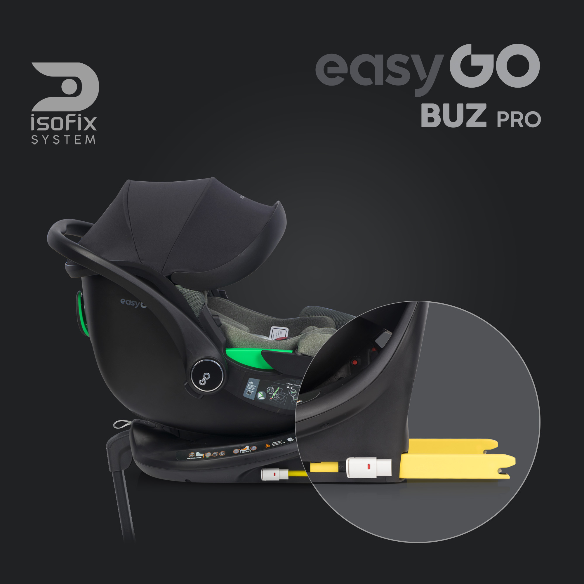 Sada autosedaček EasyGo Buz Pro a Buz Pro Body Greener 2v1 + otočná báze