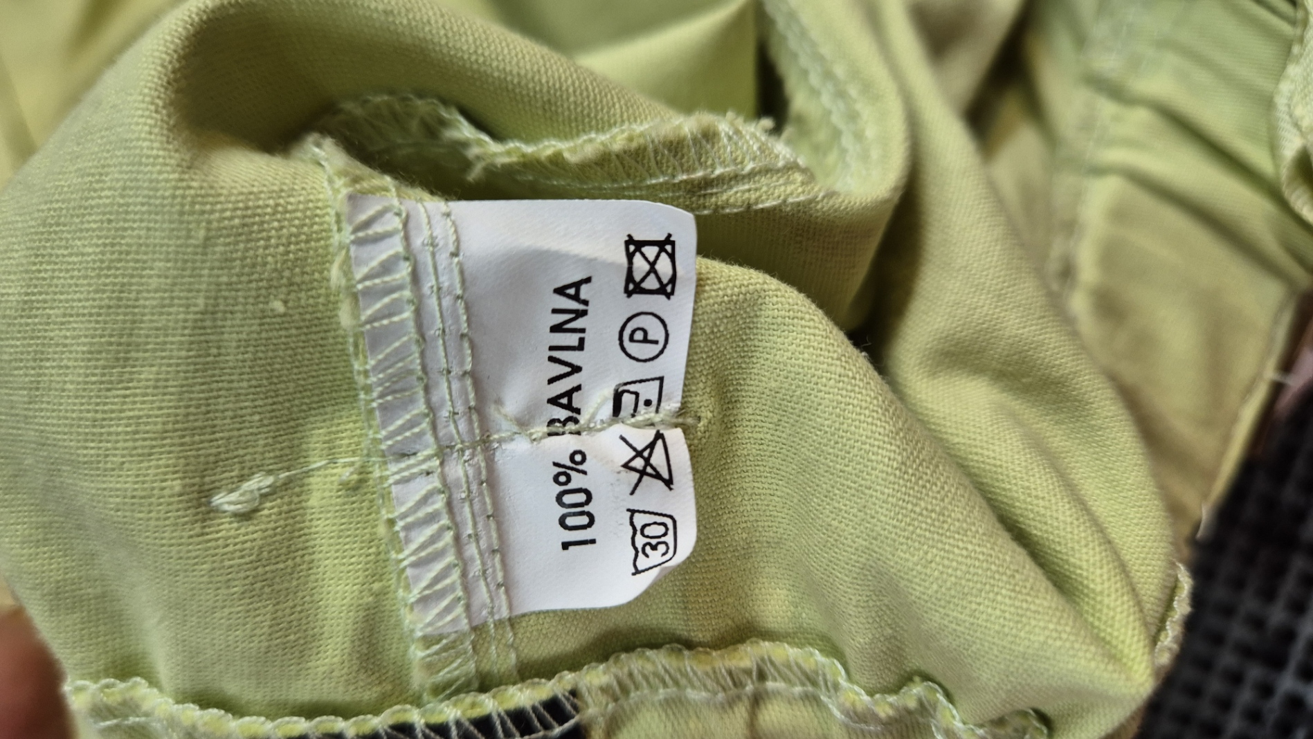 Těhotenská móda - Kalhoty zelenkavé Bosman vel. 40 