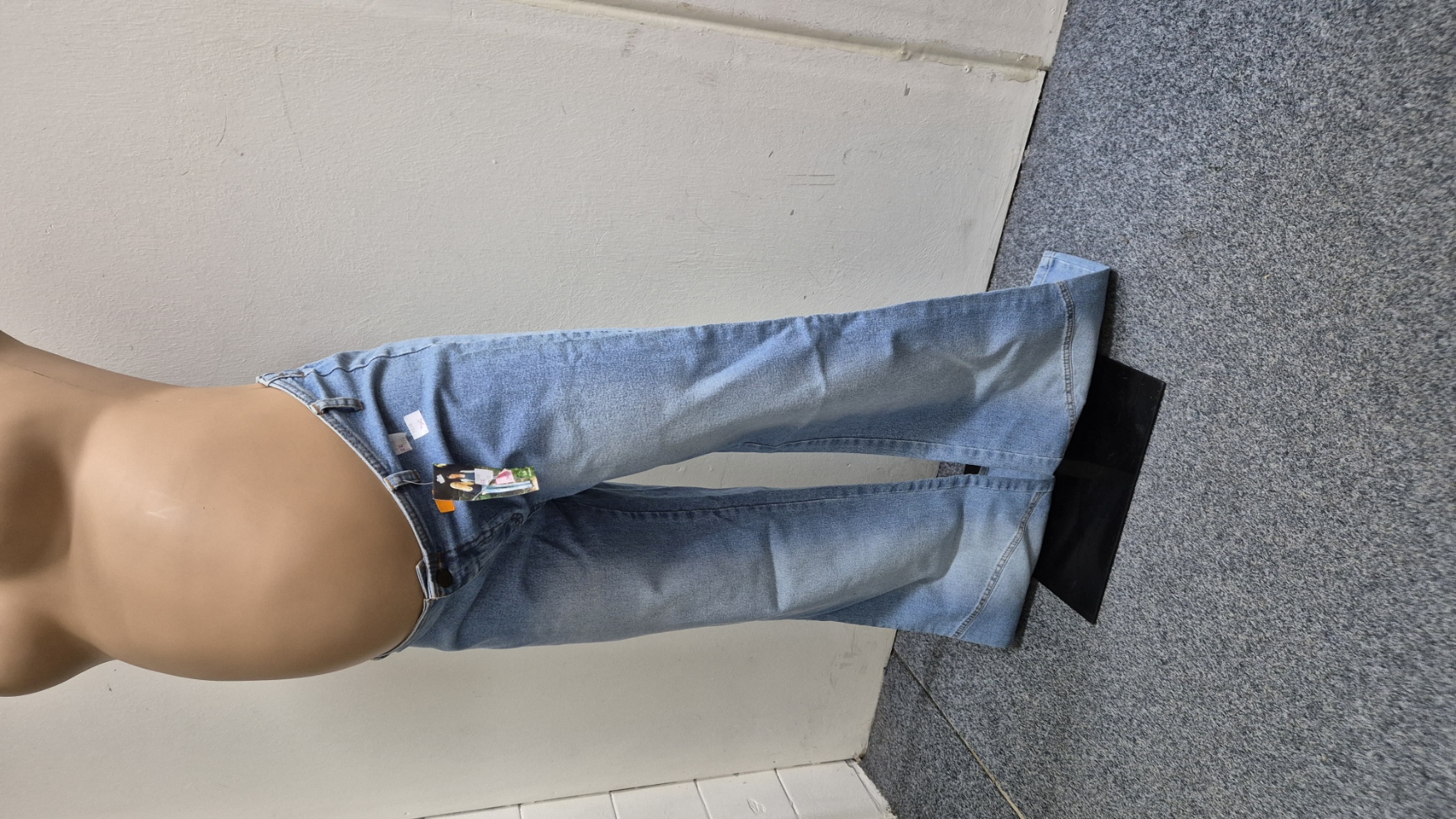 Těhotenská móda - těhotenské kalhoty s gumou v bříšku sv.modré jeans vel. 36