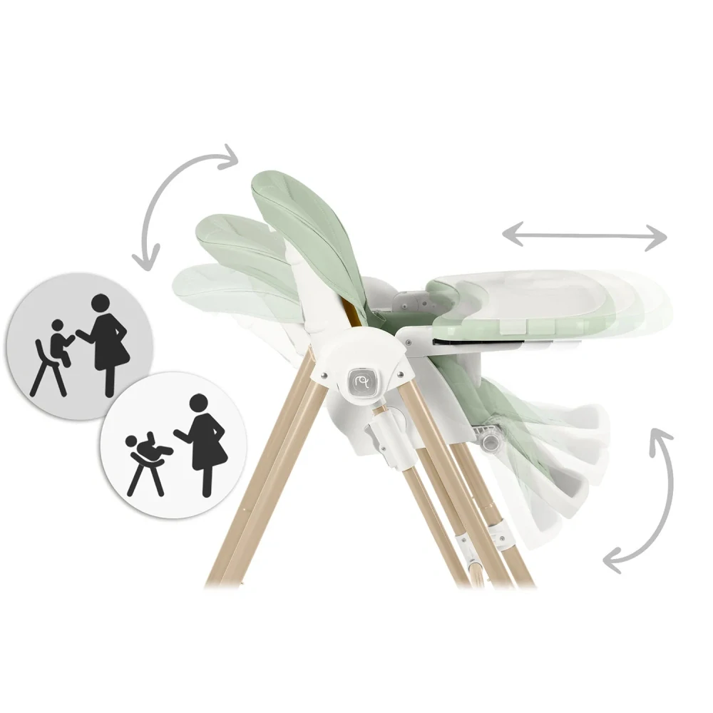 Dětská jídelní židlička a houpátko 3v1 Nukido Elite Green