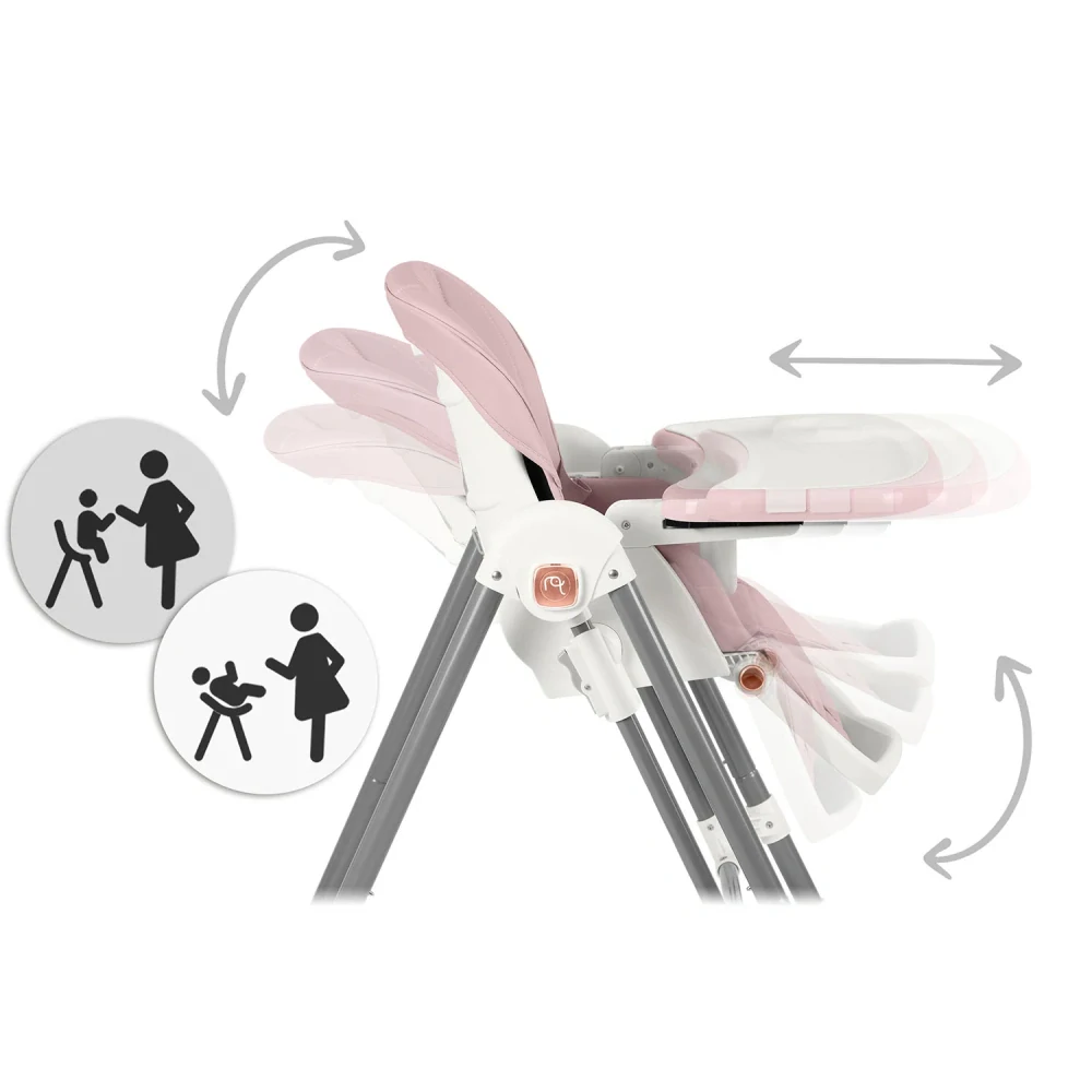 Dětská jídelní židlička a houpátko 3v1 Nukido Elite Pink