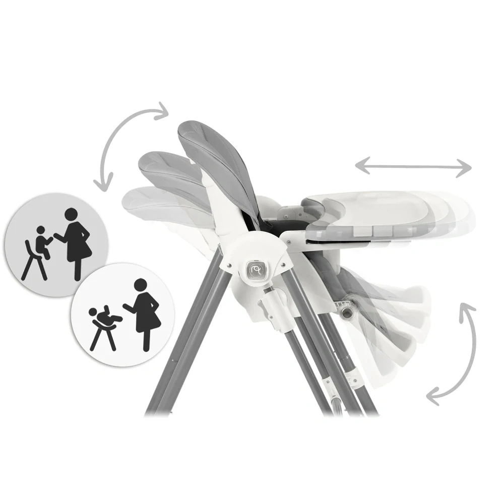 Dětská jídelní židlička a houpátko 3v1 Nukido Elite Grey