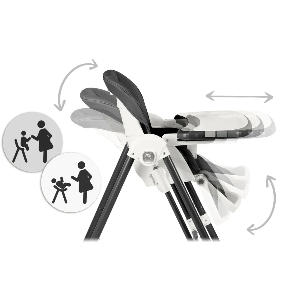 Dětská jídelní židlička a houpátko 3v1 Nukido Elite Black