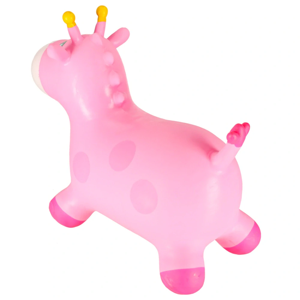 Hopsadlo gumové Žirafa růžová set skákadlo s pumpičkou