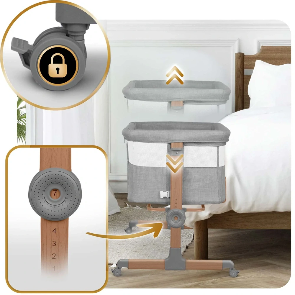 Dětská postýlka Nukido 0-5 měsíců - grey