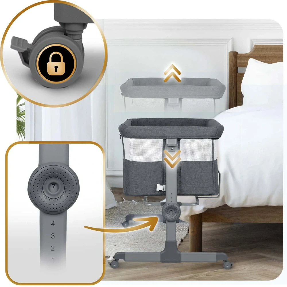 Dětská postýlka Nukido 0-5 měsíců - grey