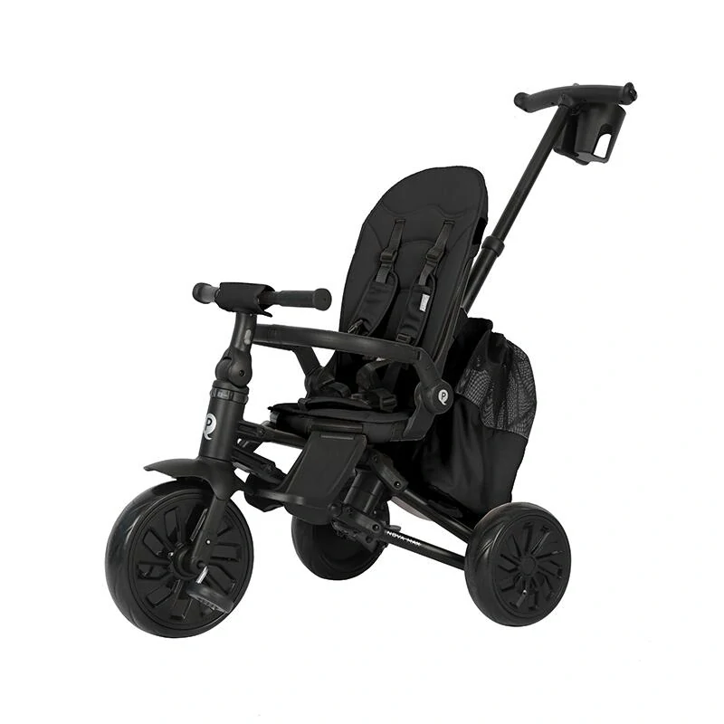 Qplay Nova Max multifunkční skládací tříkolka s příslušenstvím černá