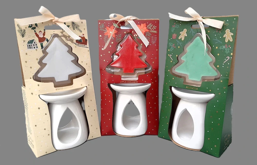 Dárková sada Aroma lampa + VÁNOČNÍ vosk - Bílá bavlna