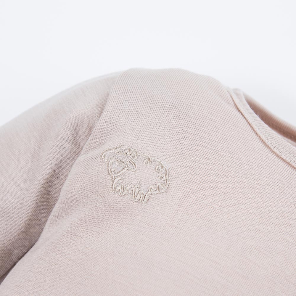 MERINO celopropínací body béžové vel. 56/62