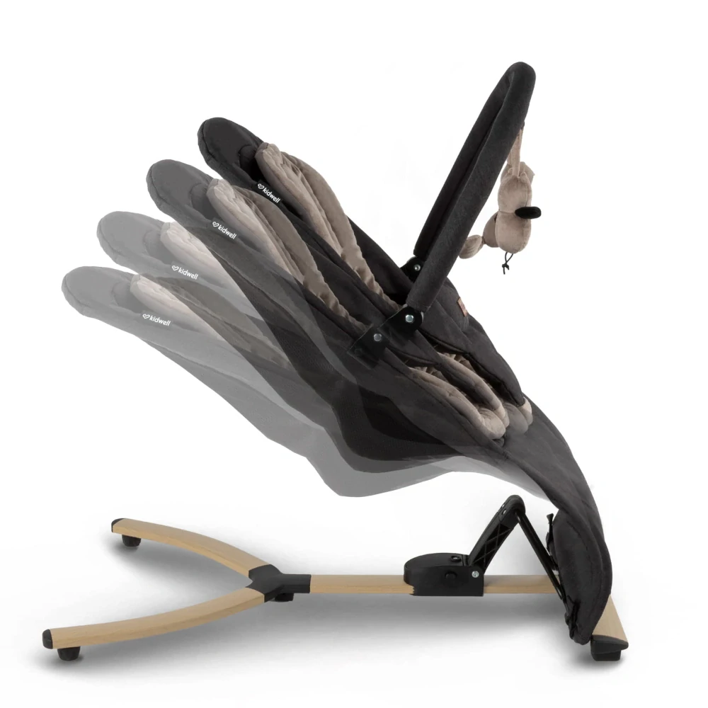 Houpací lehátko Kidwell RUBI černo/béžové