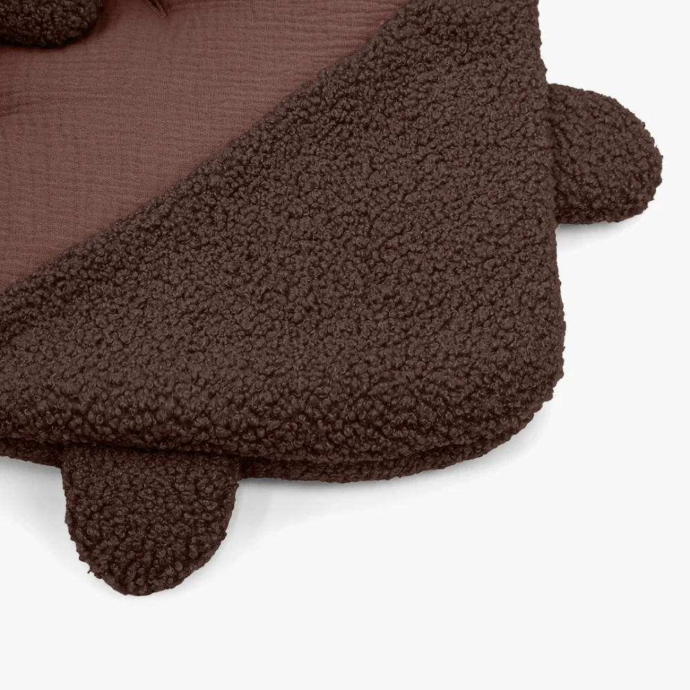 Prémiová Zimní Zavinovací Deka/Fusak do Autosedačky Cotton Muslin & Bouclé hnědá