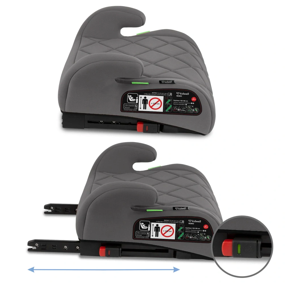 AUTOSEDAČKA/PODSEDÁK S I-SIZE KIDWELL REMO ŠEDÝ s isofixem pohodlný a porostorný