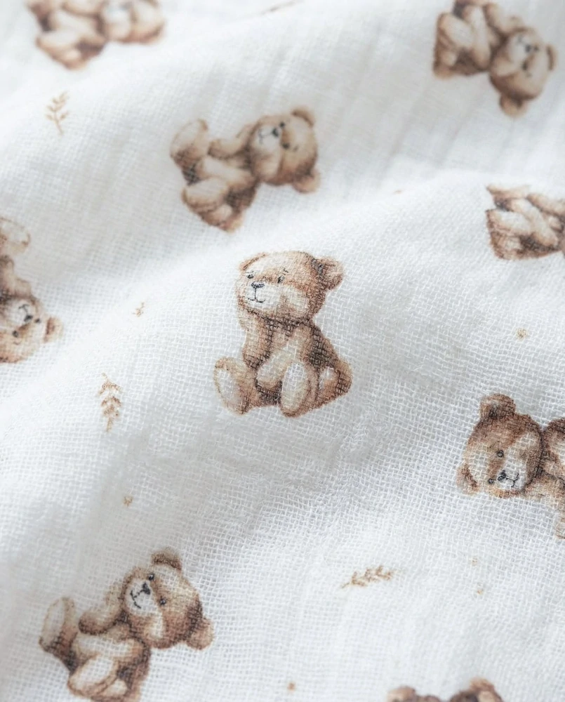 Novorozenecká mušelínová zavinovačka Albero Vintage Teddy