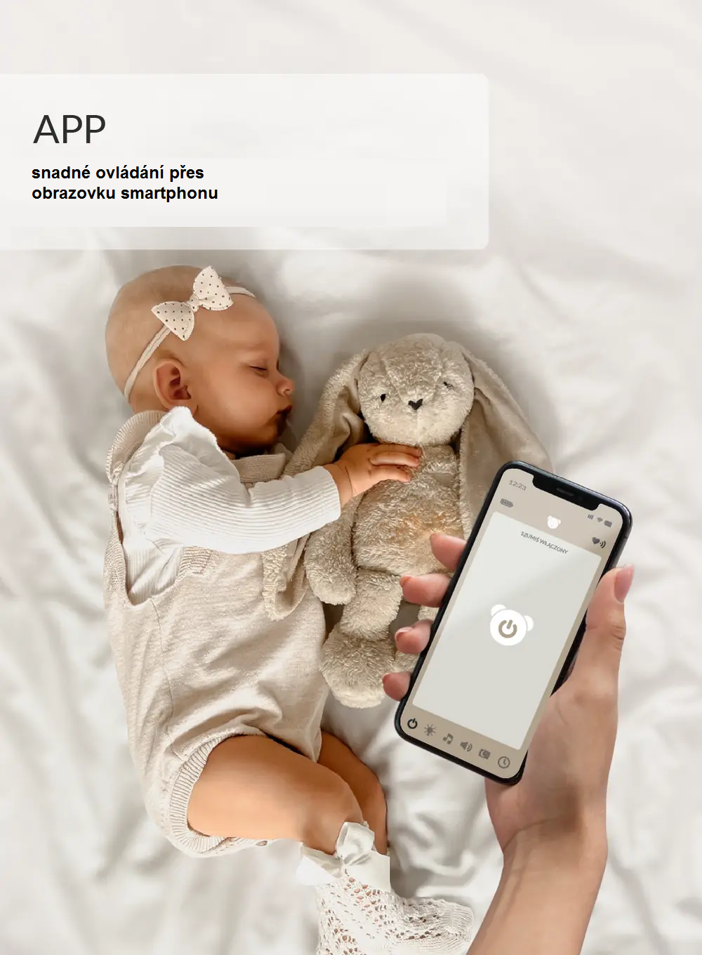 MyHummy Bunny beige 7 v 1 s lampičkou a APP