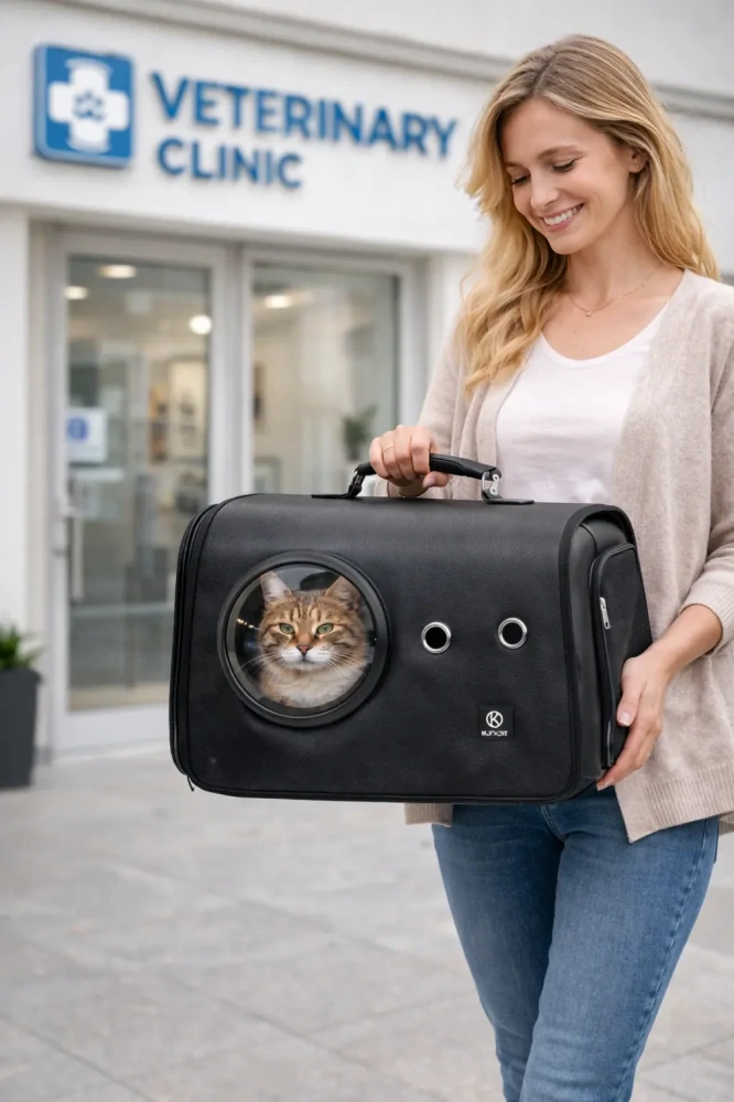 Luxusní kočárek pro psy a kočky MUXI 2v1  skládací a multifunkční černý