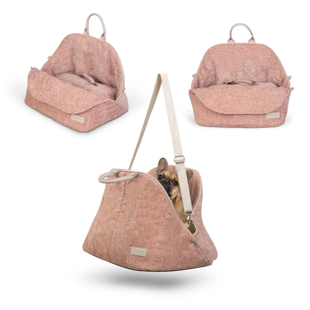 CARINIO AMIS 3v1 Blush - Pelíšek, přepravní taška, autosedačka pro zvířata