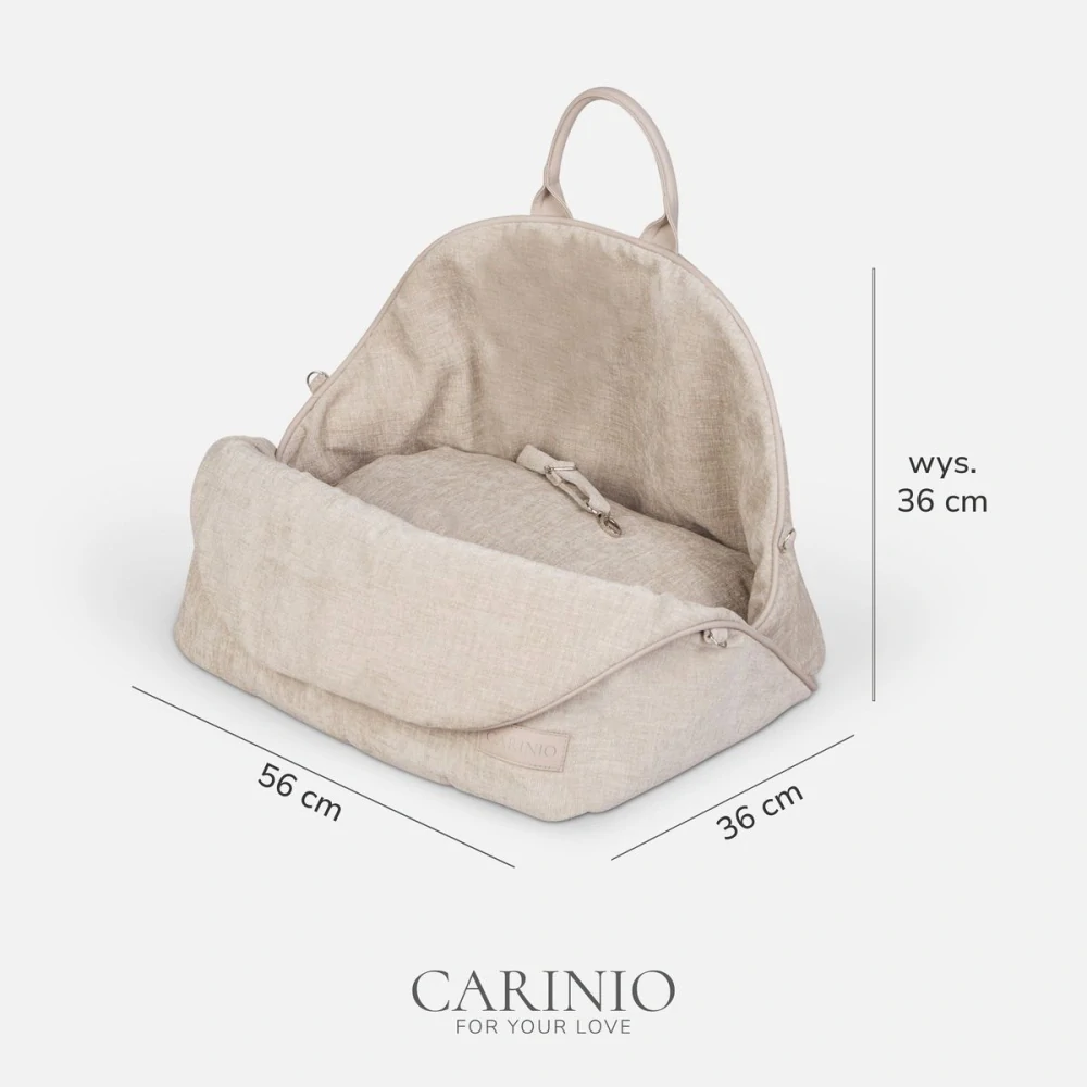 CARINIO AMIS 3v1 Cream - Pelíšek, přepravní taška, autosedačka pro zvířata