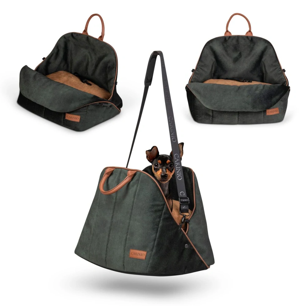 CARINIO AMIS 3v1 Forest - Pelíšek, přepravní taška, autosedačka pro zvířata