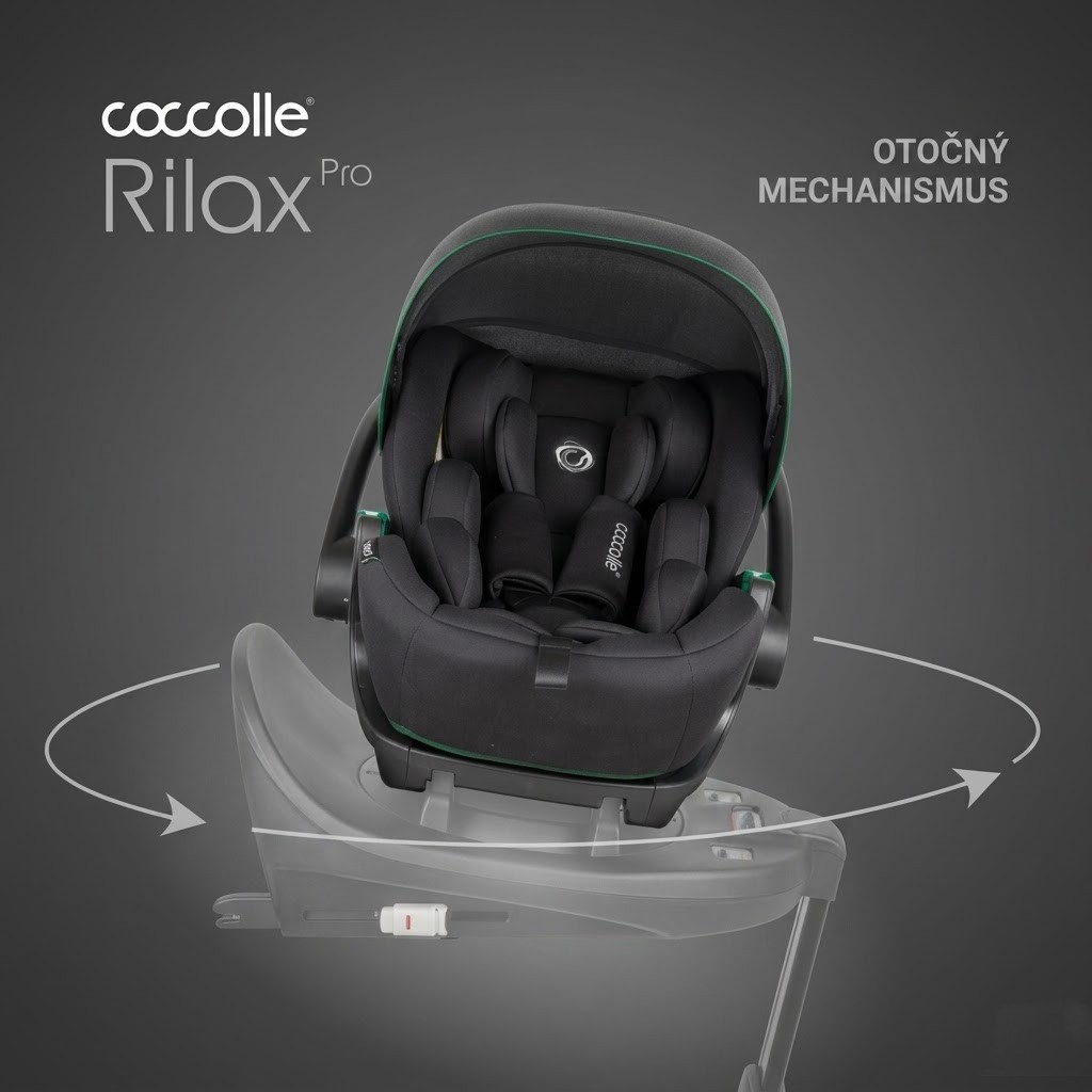 Polohovatelná autosedačka 0-13kg Coccolle Rilax Pro 2v1 i-Size System  jet black