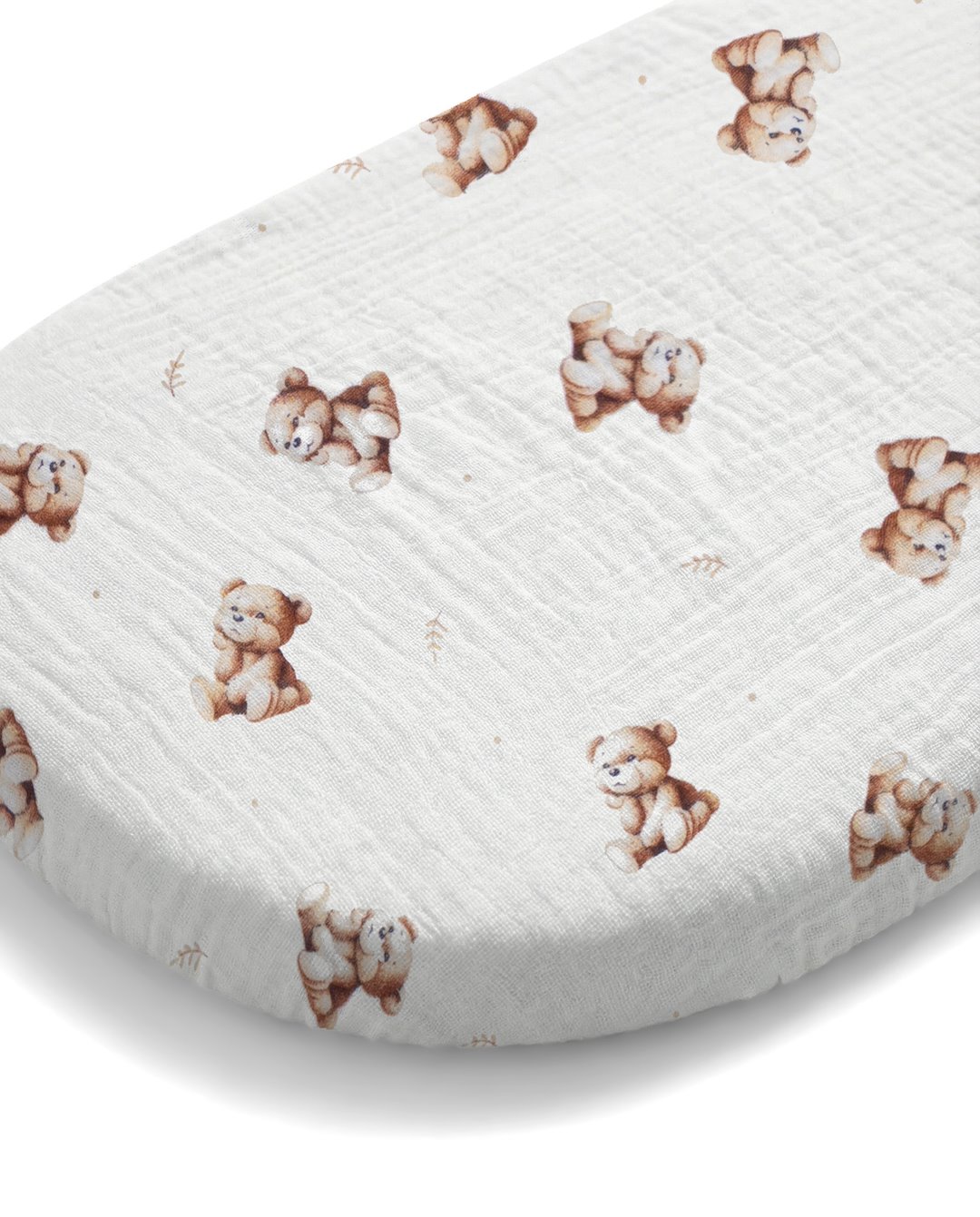 Sada mušelínových prostěradel do kočárku – Vintage Teddy & Caramel (2 ks)