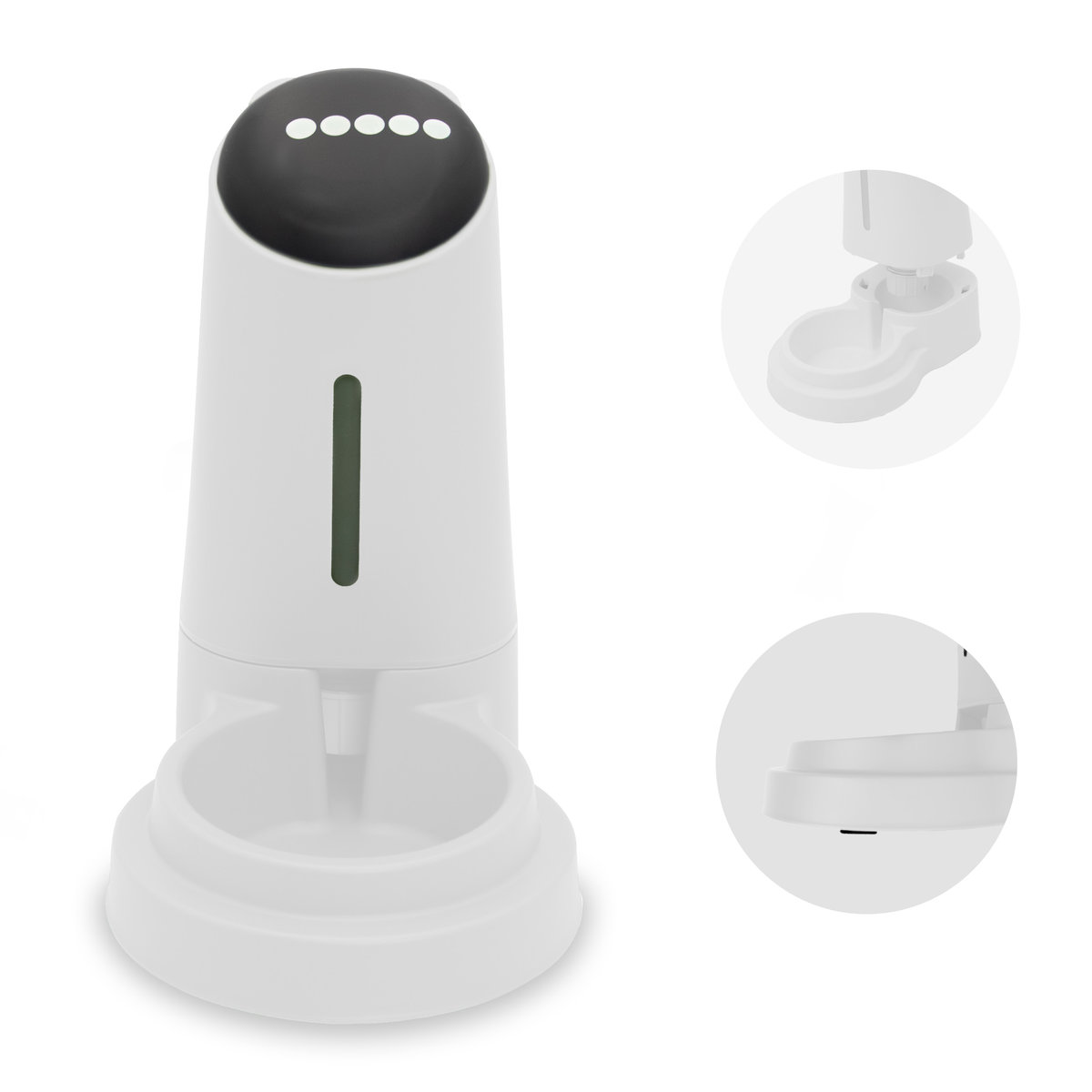 MilooPets Petportion Gravitační dávkovač vody pro psy a kočky 3,2 l – bílý
