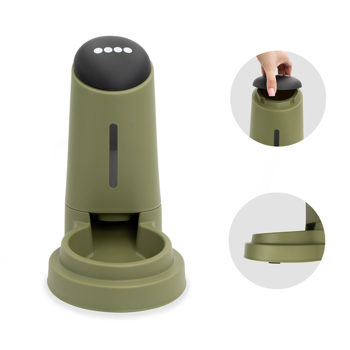 MilooPets Petportion Gravitační dávkovač krmiva pro psy a kočky 3,2 l – zelený