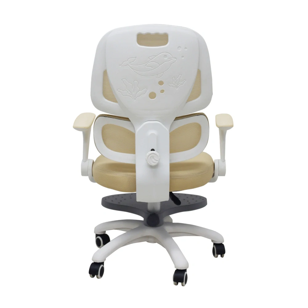 Dětská ergonomická otočná židle k psacímu stolu s podnožkou - béžová