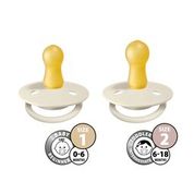 BIBS De Lux dudlíky z přírodního kaučuku 2ks - 0-6m cloud/black