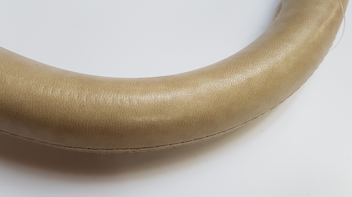 ND_ rukojeť na kočárek potažená Eco kůží s klouby - béžová LUX 46cm madlo